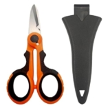 1 Paio di Forbici da Elettricista con Copertura Protettiva, Tagliacavi in Fibra Antiscivolo Resistenti, Forbici Elettricista Professionali per Lenza da Pesca, Treccia Di Filo (Arancione)
