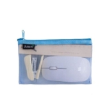 1 astuccio in rete trasparente per cancelleria, borsa coreana, ad alta capacità, per studenti, penne e matite.