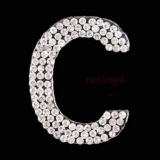 1 pz Lettera aloni lucidi ferro su motivi fai da te rhinestones New English alfabeto lettera per le donne abiti da sposa Patch, 1 pezzo