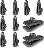 10 Pezzi Tarp Clips per Tenda,Clip per Teloni di Fissaggio,Ganci per Teloni,Antivento Morsetti per Tende da Campeggio,Sole Antivento Clip Accessorio (Nero)