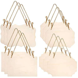 12 Pezzi Cartelli da Appendere in Legno, Segno in Bianco Incompiuto, Appeso Targhe Decorative Vuote per Dipingere Artigianato Fai da Te Natalizie