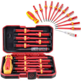 13 Pezzi Set 1000 V Set Cacciaviti Isolati, Cacciaviti Professionali Magnetico Elettricista, Kit Giraviti Elettricista, Cacciavite Intercambiabile, in Acciaio CRV