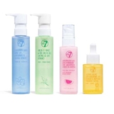 W7 – Set confezione regalo base Skin Refresh – Crema idratante viso, gel detergente, tonico e siero – Cosmetici naturali per la cura della pelle