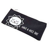 Grazioso sacchetto per penne, per la scuola e l’ufficio, con animali Kawaii, creativo e semplice tela di cancelleria, cartone animato, giallo, Stati Uniti