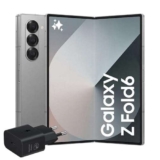 Samsung Galaxy Z Fold6 Smartphone AI pieghevole, Caricatore Incluso, RAM 12GB, 256GB, Dual SIM, Display 6,3″/7,6″ Dynamic AMOLED 2X, Batteria a lunga durata, Silver Shadow 2024 [Versione italiana]
