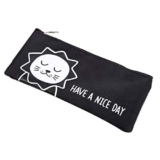 Grazioso sacchetto per penne, per la scuola e l’ufficio, con animali Kawaii, creativo e semplice tela di cancelleria, cartone, giallo, Polonia