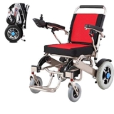SLRMKK Sedia a rotelle Pieghevole Portatile, Powerchair Portatile Pieghevole, Scooter Leggero per sedie a rotelle ad energia elettrica, Viaggi Aerei sicuri 250W * 2 Motore Doppio