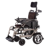 SLRMKK Sedia a rotelle Pieghevole Portatile, Sedia a rotelle elettrica Pieghevole con Schienale reclinabile, poggiatesta Regolabile e Batteria agli ioni di Litio polimerica 26Ah, Portata Fino a 1