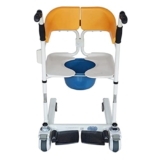 Sollevatore di sollevamento per pazienti per casa, trasferimento sedia a rotelle per anziani con sedile diviso a 180°, sedia da doccia con secchio per WC, capacità di carico di 90,7 kg EDI base