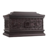 LIDDFAFA Articoli funebri, Urna in Palissandro Fatta a Mano per Ceneri umane, Urna funeraria in Legno con Motivo in bambù, Intaglio del Legno per Ceneri umane per Adulti