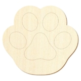 Zampa per cani in legno – Decorazione fai da te, 3 – 50 cm, confezione da 100 pezzi, larghezza: 48 cm