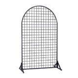 Espositore a griglia, Pannello a griglia per Esposizione al Dettaglio, da Pavimento, Piatto, Torre a Pannello a griglia Metallica Indipendente con Ruote, espositore a Rete per Esposizione al