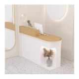 YPIOUREN Reception Aperta, Bancone Reception Moderno Con Bancone, Bancone Reception, Bancone Reception For Negozi Con Cassetti, For Salone Di Bellezza, Hall, Negozio Di Abbigliamento(Golden White,RIGH