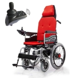 SLRMKK Sedia a rotelle Pieghevole Portatile, Sedia a rotelle elettrica Pieghevole Leggera, con Cuscino Addensato e Trasporto Elettrico Manuale a Doppia modalità di Viaggio Portatile per disabili