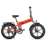 ENGWE ENGINE X Bici Elettrica Pieghevole 250W E-Bike Adulto | 20″ × 4.0 Fat Tire Bicicletta Elettrica | 48V 13AH Range 120KM | Sospensione Completa | 7 Velocità Crociera Urbana (Grande Rosso)