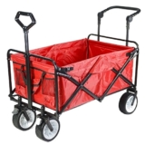 Carrello da campeggio Carrello da esterno pieghevole Utility Wagon pieghevole Pull Wagon Carrello da campeggio su ruote Heavy Duty Carrello a mano Trasporto all’aperto