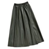 YANYUESHOP Gonne Lunghe da Donna in Pelle Autunno Inverno Elastico Vita Alta Ombrello Vintage Gonne A-Line Donna (Color : C, Size : One Size)