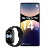 Xiaomi Smartphone Redmi Note 14 Pro+ 5G, 8+256GB, fotocamera AI di livello professionale da 200MP, IP68, HyperCharge da 120W, funzionalità AI (caricabatterie non incluso), Viola + Watch 5 Lite
