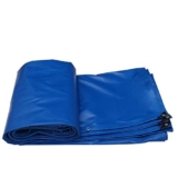 LIUXIUER PVC Vernice incatramata, Ispessito, Impermeabile, a Prova di Pioggia Panno, all’aperto, Parasole, Camion Tela Cerata, Forte Resistenza allo Strappo,Blu,11.7×9.7m