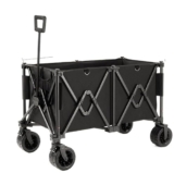 JFNHUTL Carrello Carrello Carro portaoggetti Pieghevole per Esterni Carrello da Campeggio per Esterni Carretto Portatile con Freno, Carrello Porta Attrezzi da Giardino Carrello