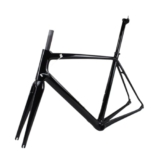 DUOCAI CRF23 700C Bici da Corsa su Strada Matt Gloss UD Full Carbon Fiber Bicicletta a Due Fori V Freno Telaio Forcella in Carbonio(Gloss Finish,500mm)