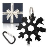 18-in-1 Multi-Tool Snowflake, Portachiavi Fiocco di Neve, Strumento Fiocco di Neve, Multi Attrezzo in Acciaio Portatile, Regali Natale per Uomo, Snowflake Attrezzo per All’aperto Campeggio Avventura