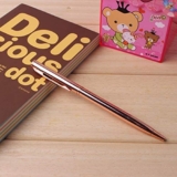 1PCS 2018 oro rosa penna a sfera in acciaio INOX asta rotante in metallo penna a sfera della cancelleria penna a sfera Misura unica Blue Ink