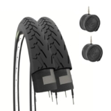 2 COPERTONI 700 X 28 C + CAMERE PNEUMATICI STRADALI IN GOMMA NERI BICI CITY BIKE TREKKING 28 X 1 5/8 X 1 1/8