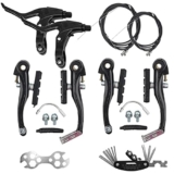 2 Pezzi Set Freni Bici, V Brake Set Anteriore e Posteriore, Con Chiave per Attrezzi, Cavo Del Cambio Della Bici, Testate, Puntali, per La Maggior Parte Delle Biciclette, Bici da Strada (1)