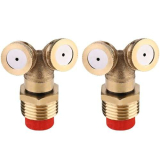 2Pezzi 2 Fori in Ottone Ugello di Nebulizzazione Spray Giardino Agricolo Spruzzatore Irrigazione a Pioggia Professionale per Tetto Spruzzo Raffreddamento Giardinaggio e Agricoltura