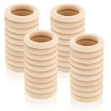 40 Pezzi Anelli in Legno, Anello in Legno, Cerchi in Legno Naturale per Decorazioni Artigianato, Creazione Gioielli, Macramè Fai Da Te Connettori Pendenti Anello – 55mm