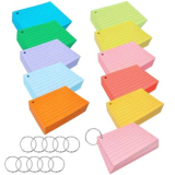 500 Pezzi Flashcards A7, 10 Differenti Colori Flash Card, Flash Cards con Anello Vincolante, Flashcard Adatto per Scuola Lufficio Casa Appunti Studio Segnalibri Elenchi (10.5×7.5cm)