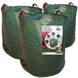 7doo 3X 300L Sacchi da Giardinaggio XXXL, Resistente Sacco Raccogli Foglie Erba di 2a Generazione, Prodotto Professionale, Attrezzatura Giardino e Giardinaggio, in Polipropilene Pieghevole