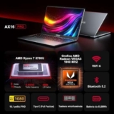 ACEMAGIC PC Portatile Gaming Processore AMD Ryzen 7 5700U,RAM 16GB SSD 512GB Laptop,Win 11,Tastiera Retroilluminata Gaming Notebook,16,1″ Full HD 1920×1080,WiFi 6,Grigio