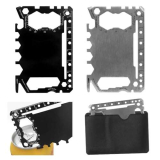 ADERTOS 2 Multiuso Carta di Credito, Carta Attrezzi Multifunzione 46 in 1, Carte Multiuso Portatili in Acciaio Inossidabile, Multiuso Carta di Sopravvivenza per il Campeggio (Nero/Argento)