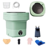 AFGSsm 8L Lavatrice portatile, Mini lavatrice per campeggio, Viaggi, Dormitori per biancheria intima, Vestiti per bambini -Verde