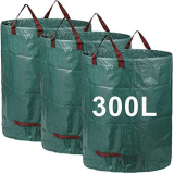 AIXMEET 3x 300L Sacchi Giardinaggio Pieghevole, 68x68x84CM, Polipropilene (PP), Robusto, Impermeabile, Antistrappo, Idrorepellente Riutilizzabile PROFESSIONAL Borsa da Giardino