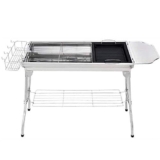 AKALNNB BBQ Grill Outdoor Acciaio Inox Pieghevole Forno A Carbone, Outdoor Picnic Domestico, L73 W33 × H71