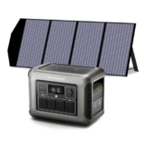 ALLPOWERS Centrale elettrica portatile R1500 1152Wh 1800W Con 140W Pannello Solare, LiFePO4 Batteria Backup Espandibile, 43dB UPS Generatore Solare per Campeggio, Festa, RV, Uso Casa, 0-80% in 40 Min