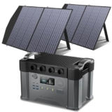 ALLPOWERS S2000 Pro Centrale Elettrica Portatile da 1451Wh, 2400W, MPPT Generatore Solare Portatile con 2 Pannelli Solari Pieghevoli da 100W, per Camper, Viaggi, Campeggio