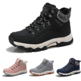 ARRIGO BELLO Donna Stivali da Neve Invernali Scarpe Allineato Pelliccia Caloroso Caviglia Piatto Stivaletti Sportive Boots Escursionismo 36-41(XIN Nero, 41)