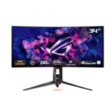 ASUS ROG Swift OLED PG34WCDM Monitor Gaming OLED curvo da 34” pollici (33,9), 3440×1440 800R, 240 Hz, Tempo di Risposta di 0,03 ms (GTG), G-SYNC, ROG Smart KVM, USB-C 90 W, DisplayWidget Center, Nero