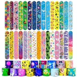Acuiwer Braccialetti Slap 30 Pezzi Slap Bracelets Schiaffo Colorato Bracciali Gadget Compleanno Bambini Festa Bomboniere Regalo Ragazze Ragazzi