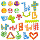 Ainiv 24Pz Mini Cubo di Serpente Giocattolo, Gadget Compleanno Bambini, 24 Blocchi Giocattolo Twist Cubo Puzzle, per Festa Compleanno Regalini Bambini Invitati Idea, Colore Casuale