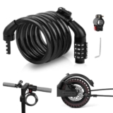 Ainiv Lucchetto per Bicicletta e Monopattino, 120cm/8mm Antifurto Combinazione Catena, Lucchetto Bici Combinazione, per Bici, Scooter, Monopattino Elettrico, Accessori per Mountain Bike da Esterno