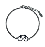 Aloha® Bracciale Bici Corsa Gravel Bike Mountain Bike Acciaio Idea regalo Uomo Donna Regolabile (Nero)