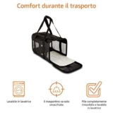 Amazon Basics AMZSC-002 Borsa da trasporto Cani,Gatti, morbida per animali domestici, taglia M, L 42 x P 24 x H 25 cm, nero