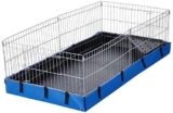 Amazon Basics Porcellino d’India Gabbia Sicuro per animali domestici, con base in rete, Blu, L 118 x P 35 x H 60 cm