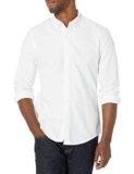 Amazon Essentials Camicia Oxford a Maniche Lunghe Slim Uomo, Bianco, L