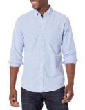 Amazon Essentials Camicia Oxford con Tasca a Maniche Lunghe vestibilità Regolare Uomo, Blu, XL